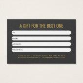 Carte cadeau client moderne professionnelle gris o (Dos)