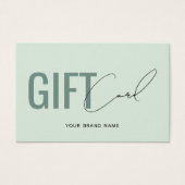 Carte cadeau client vert clair moderne professionn (Devant)