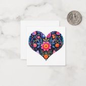 Carte cadeau Coeur Design Art folklorique mexicain (Devant/Arrière en situation)