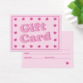 Carte cadeau Coeurs rétro rose mignonne (Bureau)