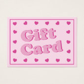 Carte cadeau Coeurs rétro rose mignonne (Devant)