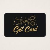 Carte cadeau Coiffeur rétros Noir & Or (Devant)