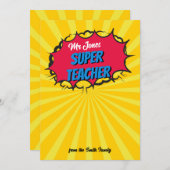 Carte cadeau COMIC SUPER ENSEIGNANT (Devant / Derrière)