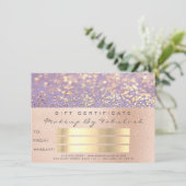Carte cadeau Confetti Gold Rose Purple Maquillage (Debout devant)