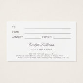 Carte cadeau Coquette arc rose (Dos)
