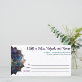 Carte cadeau Cosmic Purple Boho Mandala (Debout devant)