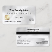 Carte Cadeau Crédit en Soie Blanche Élégante Moder (Devant / Derrière)