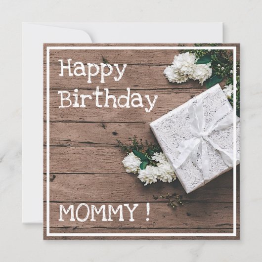 Carte Cadeau Crochet vintage Fleurs blanches Beau annive (Devant)