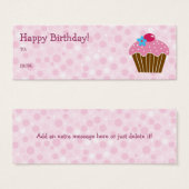 Carte cadeau Cupcake rose (Devant & derrière)