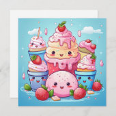 Carte cadeau Cute Kawaii (Devant / Derrière)