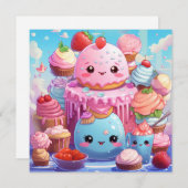 Carte cadeau Cute Kawaii (Devant / Derrière)