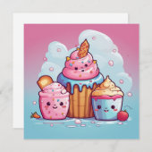 Carte cadeau Cute Kawaii (Devant / Derrière)