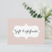 Carte cadeau d'affaires Blush Pink White (Debout devant)