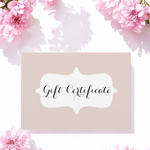 Carte cadeau d'affaires Blush Pink White