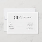Carte cadeau d'affaires minimaliste blanc (Devant)