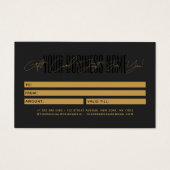 carte cadeau d'affaires typographie de script mode (Dos)