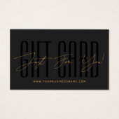 carte cadeau d'affaires typographie de script mode (Devant)