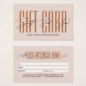 carte cadeau d'affaires typographie de script mode (Devant & derrière)