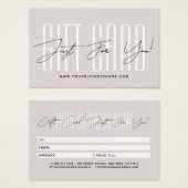 carte cadeau d'affaires typographie script moderne (Devant & derrière)
