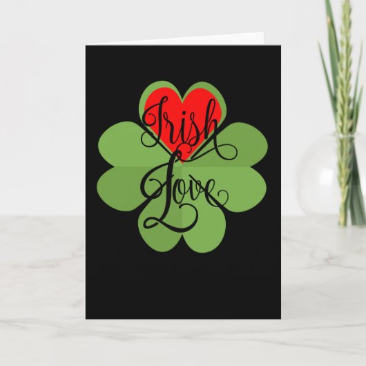 Carte Cadeau d'amour de trèfle de coeur irlandais (Devant)