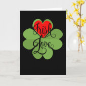 Carte Cadeau d'amour trèfle coeur irlandais (Fleur jaune)
