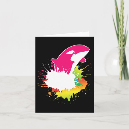 Carte Cadeau d'animal d'orque Tueur Créatures de mer Col (Devant)