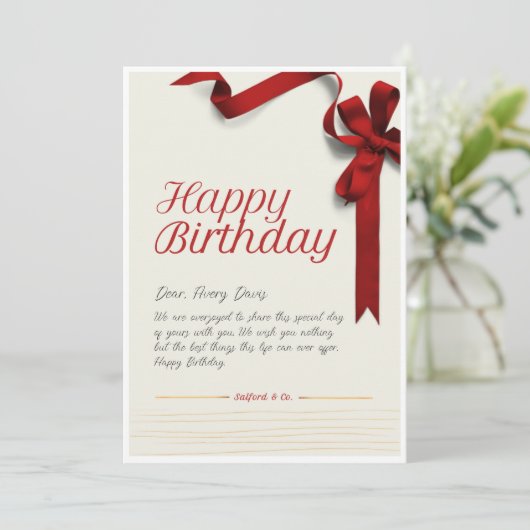 Carte cadeau d'anniversaire (Debout devant)