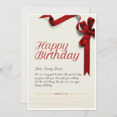 Carte cadeau d'anniversaire (Devant / Derrière)