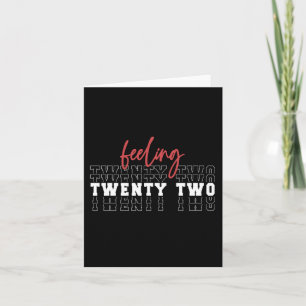 Carte Cadeau d'anniversaire 22 ans Vingt-Deux