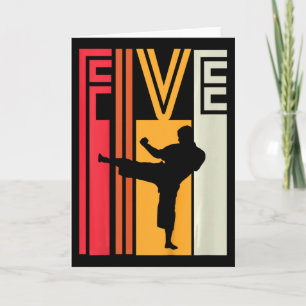 Carte Cadeau d'anniversaire 5 ans Karaté Taekwondo Rétro