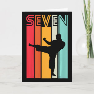 Carte Cadeau d'anniversaire 7 ans Karaté Taekwondo Rétro