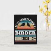 Carte Cadeau d'anniversaire 80 ans pour un ornithologue  (Fleur jaune)