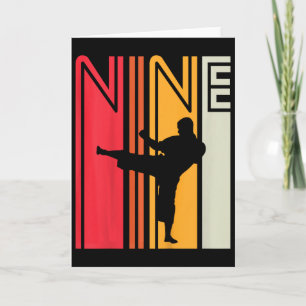 Carte Cadeau d'anniversaire 9 ans Karaté Taekwondo Rétro