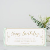 Carte cadeau d'anniversaire à Mint Green Happy (Debout devant)