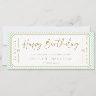 Carte cadeau d'anniversaire à Mint Green Happy
