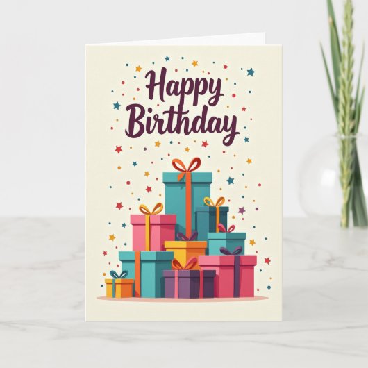 Carte cadeau d'anniversaire à pois (Devant)