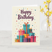 Carte cadeau d'anniversaire à pois (Fleur jaune)