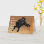 Carte Cadeau d'anniversaire de chien du Black Lab (Fleur jaune)