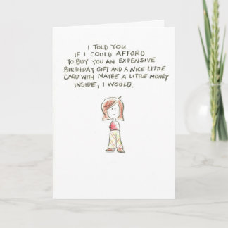 Carte cadeau d'anniversaire de dépenses de femme