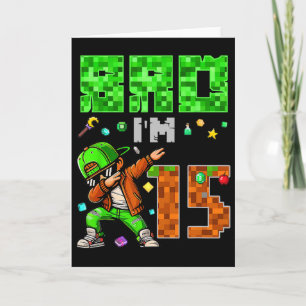 Carte Cadeau d'anniversaire de style Pixel Dab Gamer pou