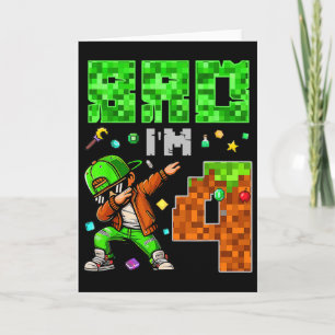 Carte Cadeau d'anniversaire de style Pixel Dab Gamer pou