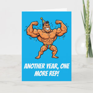 Carte Cadeau d'anniversaire drôle pour bodybuilder muscl
