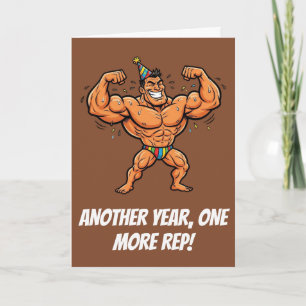 Carte Cadeau d'anniversaire drôle pour bodybuilder muscl