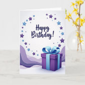 Carte Cadeau d'Anniversaire Étoilé (Fleur jaune)