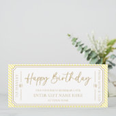 Carte cadeau d'anniversaire Jaune (Debout devant)