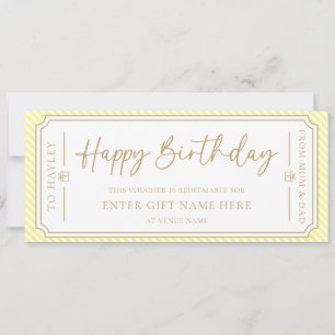 Carte cadeau d'anniversaire Jaune