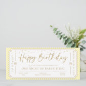 Carte cadeau d'anniversaire Jaune Bébé (Debout devant)