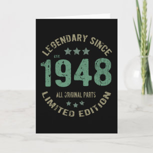 Carte Cadeau d'anniversaire Légende Vintage Depuis 1948