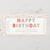 Carte cadeau d'anniversaire Multi Dot (Devant / Derrière)