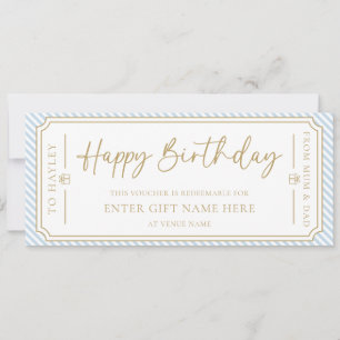 Carte cadeau d'anniversaire Pale Blue Happy